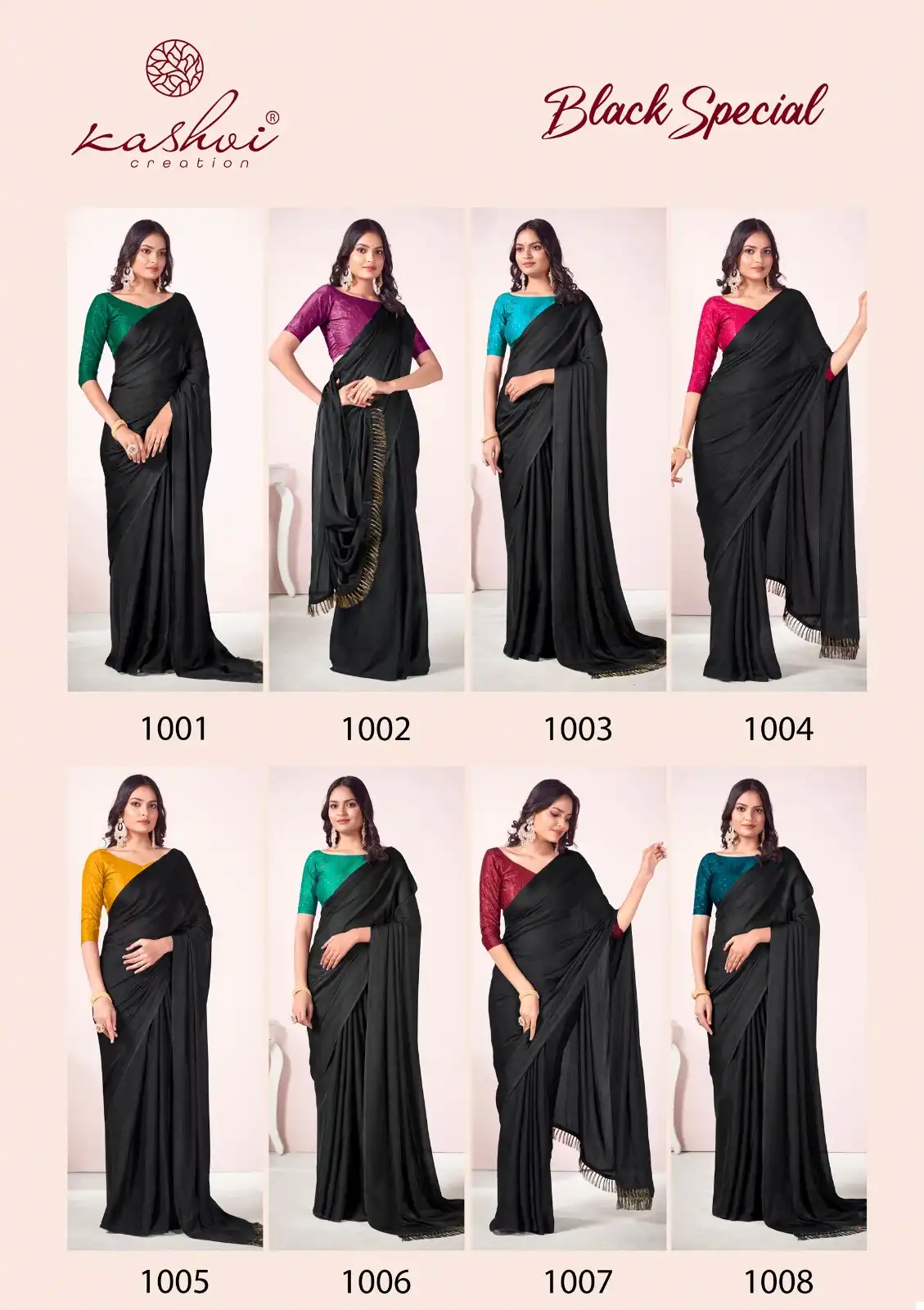 Kashvi Creation Black Special Dull Moss Wholesale Sarees Catalog — Wholesale Sarees, Kashvi Creation wholesale from Surat — view 9