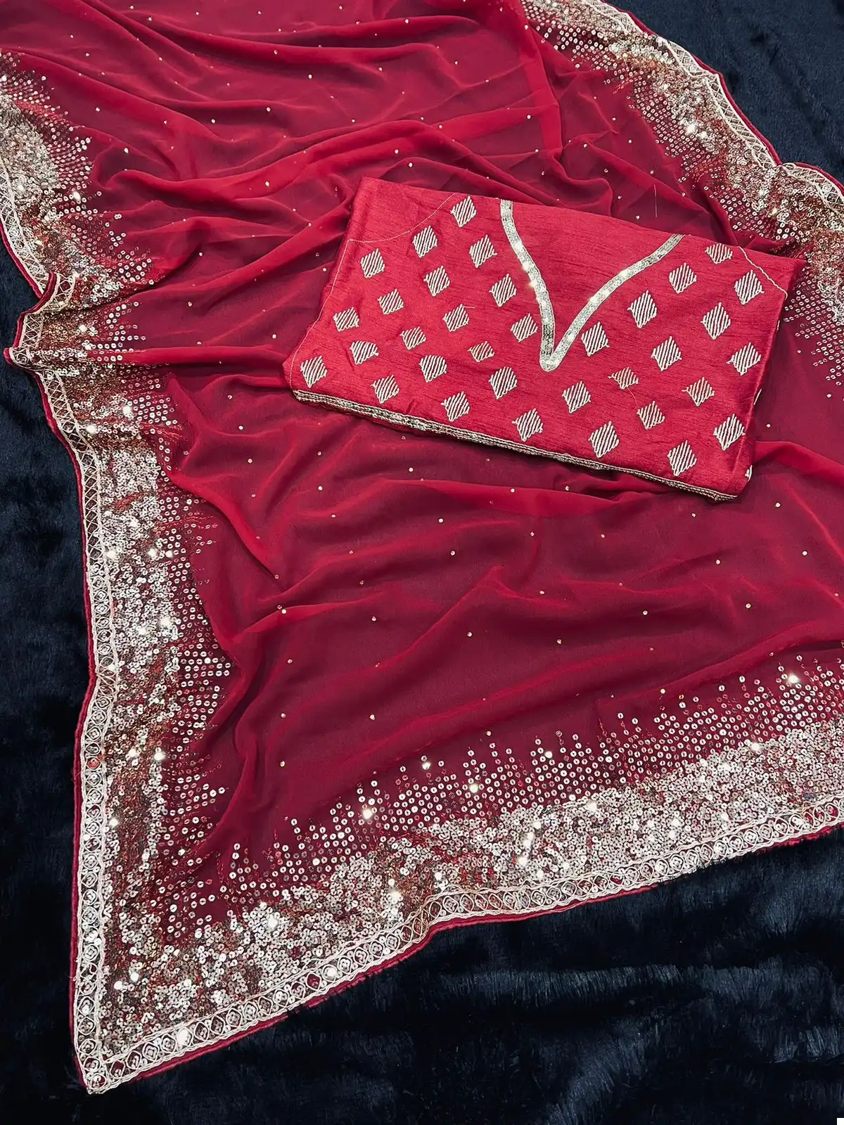 Vardan Ethnic Bt 3054 Georgette Wholesale Fancy Sarees Catalog — Wholesale Sarees, MPA wholesale from Surat - Gallery Image 3