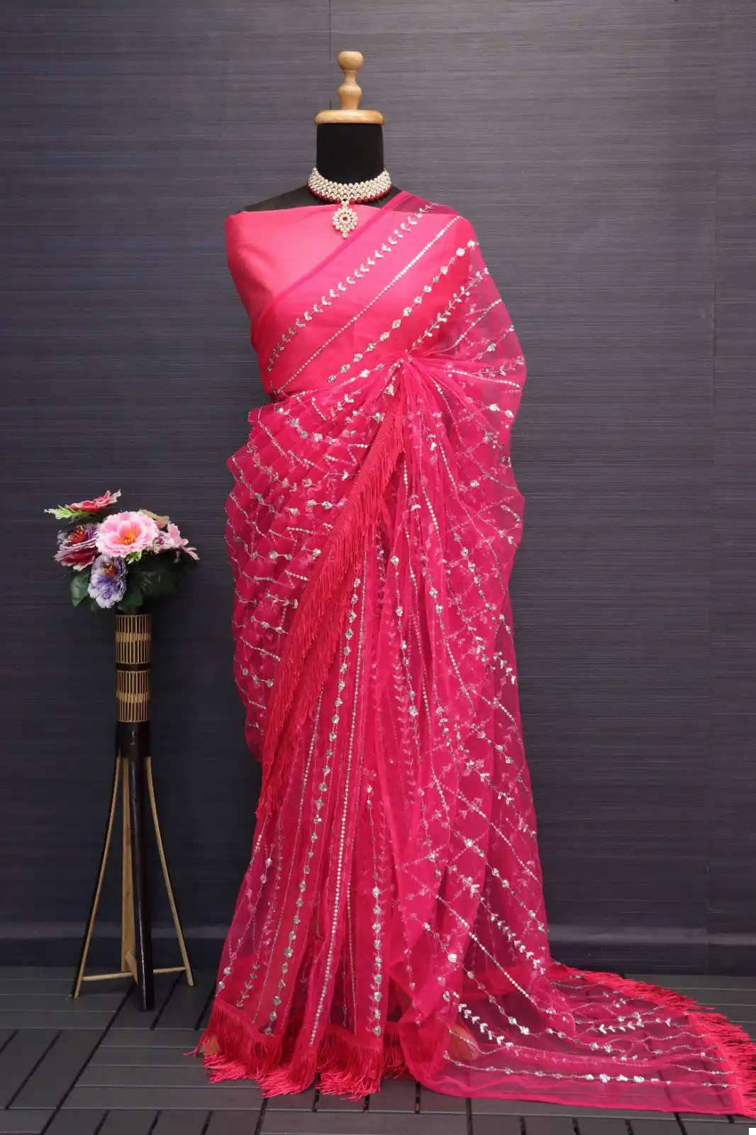 VE BT-354 Heavy Nylone Butterfly Net Wholesale Party Wear Saree Catalog — Wholesale Sarees, MPA wholesale from Surat - Gallery Image 3