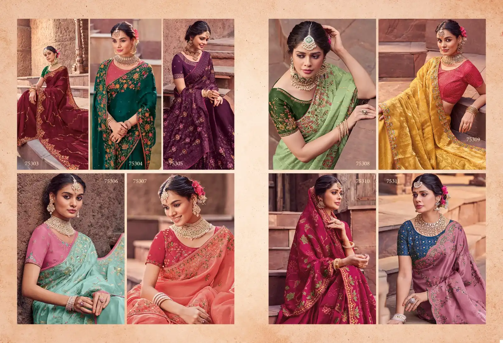 Vipul Fashion Bhagyashree Vol 2 Organza Wholesale Designer Embroidery Sarees Catalog — Wholesale Sarees, MPA wholesale from Surat — view 11