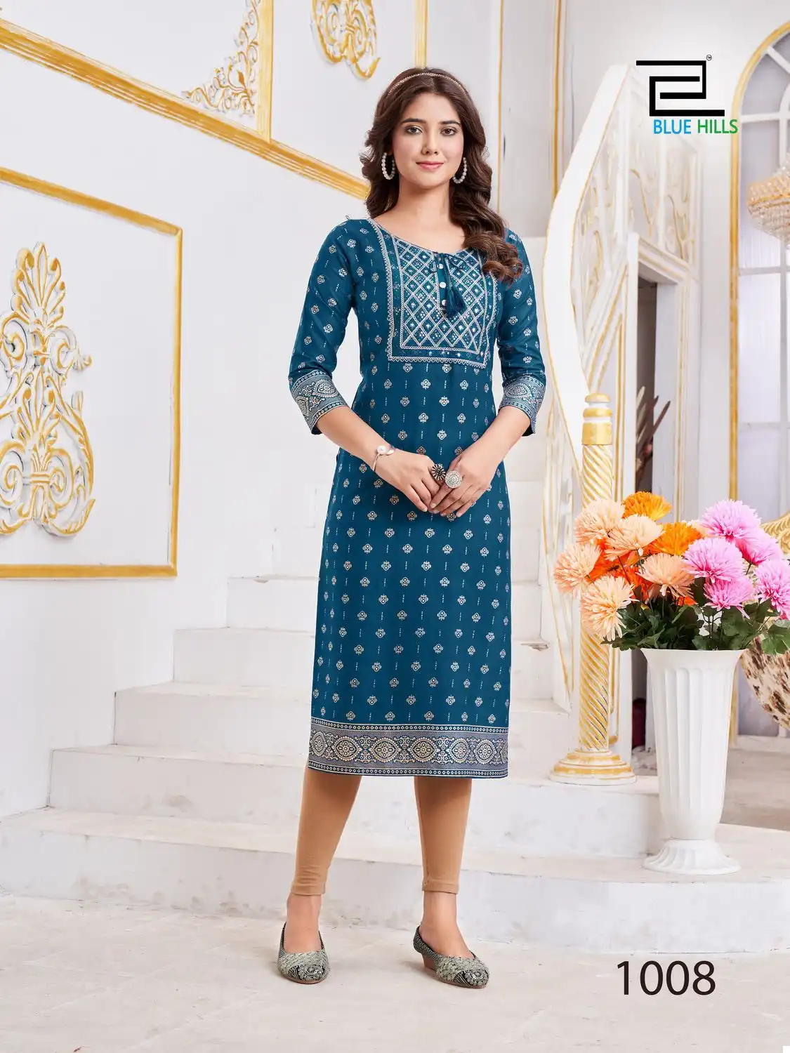 Blue Hills Big Boss Rayon 14Kg Foil Print Wholesale Kurtis Catalog - Image 2