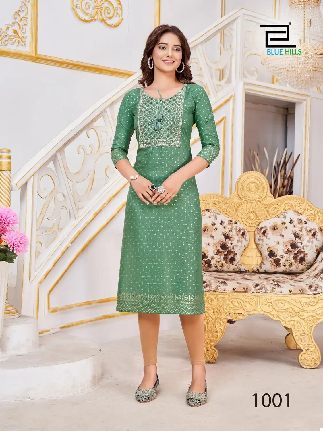 Blue Hills Big Boss Rayon 14Kg Foil Print Wholesale Kurtis Catalog - Image 8