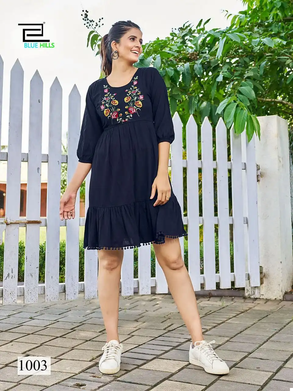 Blue Hills Kiara Wrinkle Rayon Wholesale Kurti Catalog — Wholesale Kurtis, Blue Hills wholesale from Surat — view 4