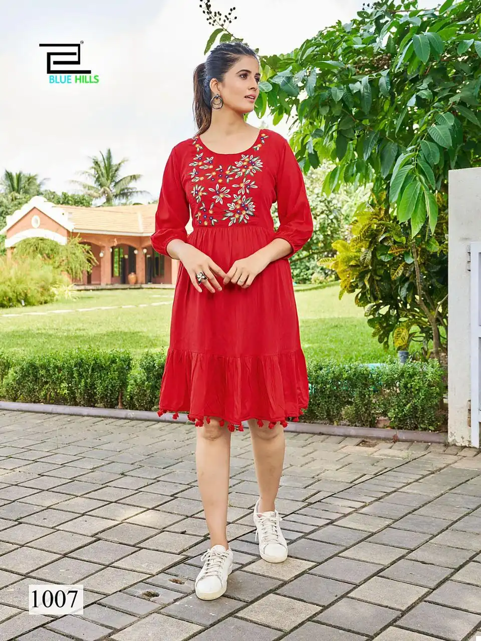 Blue Hills Kiara Wrinkle Rayon Wholesale Kurti Catalog — Wholesale Kurtis, Blue Hills wholesale from Surat — view 7
