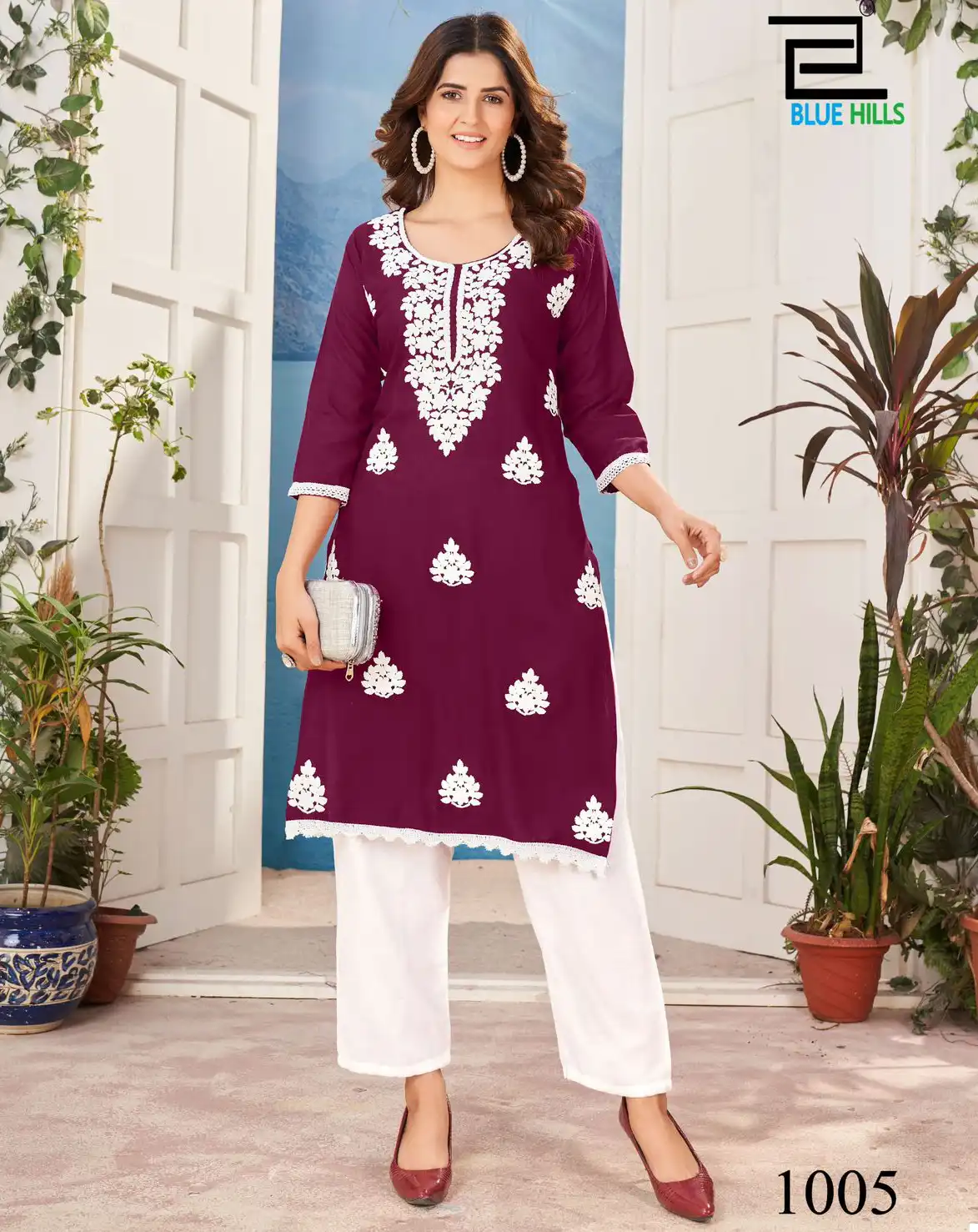 Blue Hills Nawab Rayon Wholesale Designer Fancy Kurtis Catalog — Wholesale Kurtis, Blue Hills wholesale from Surat — view 1