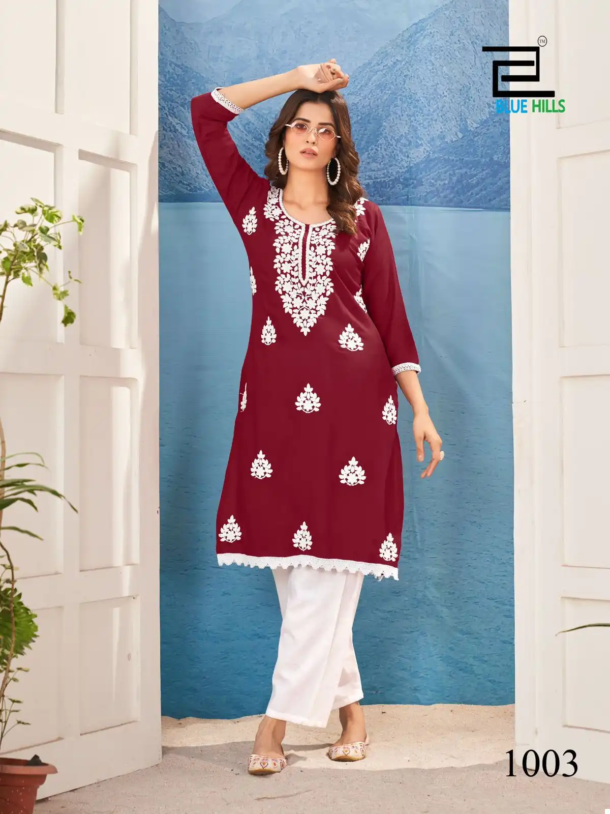 Blue Hills Nawab Rayon Wholesale Designer Fancy Kurtis Catalog — Wholesale Kurtis, Blue Hills wholesale from Surat - Gallery Image 4