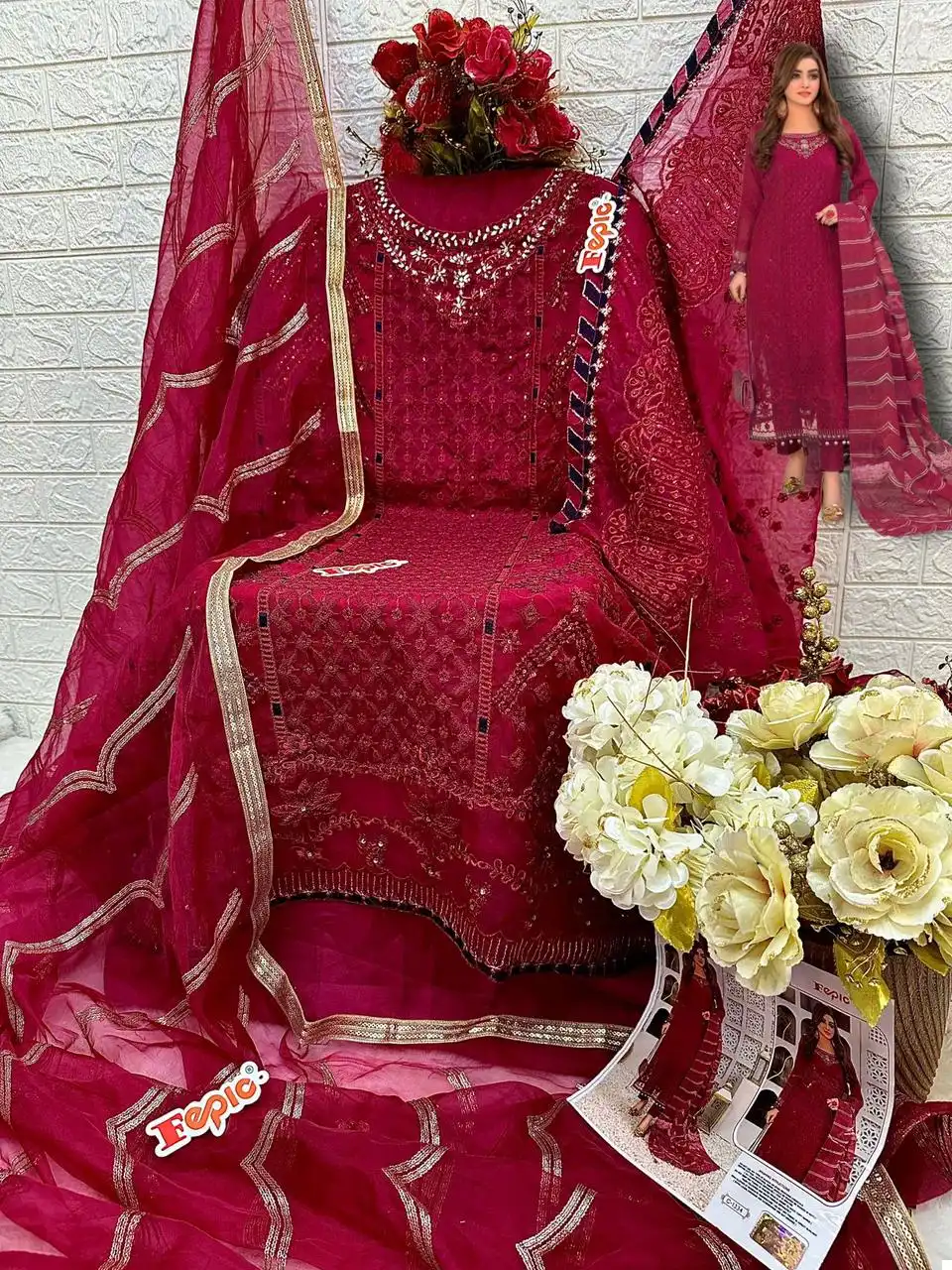 Fepic C 1334 Georgette Wholesale Designer Pakistani Salwar Suit Catalog — Wholesale Salwar Suits, MPA wholesale from Surat — view 2