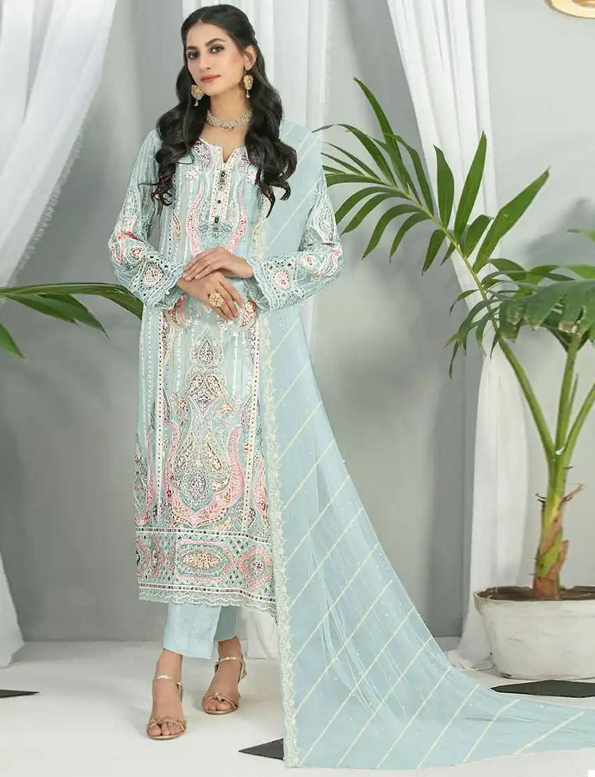 Fepic C 1351 Organza Wholesale Pakistani Salwar Suit Catalog