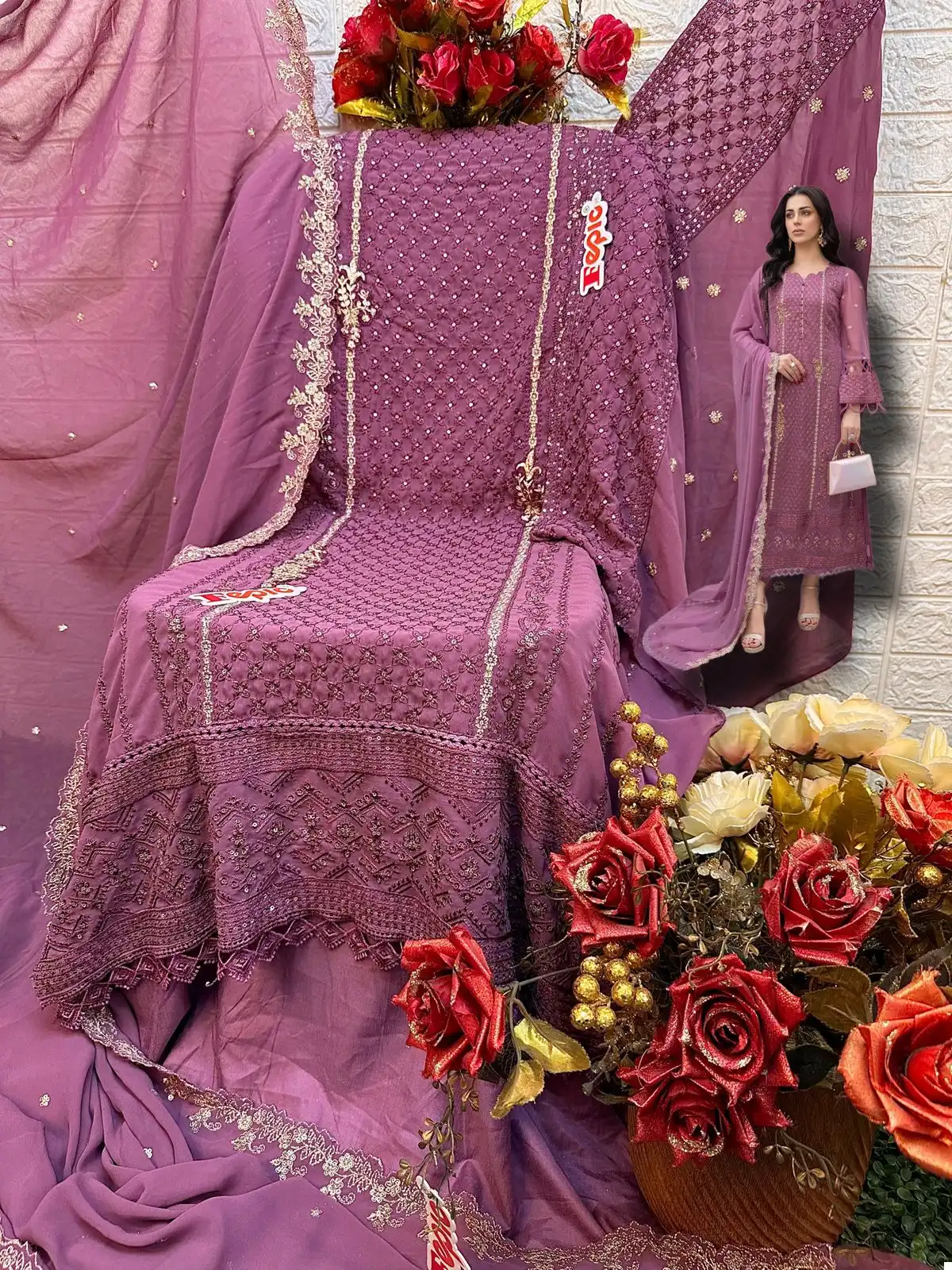 Fepic C 1586 Georgette Wholesale Designer Pakistani Salwar Suit Catalog — Wholesale Salwar Suits, MPA wholesale from Surat — view 2
