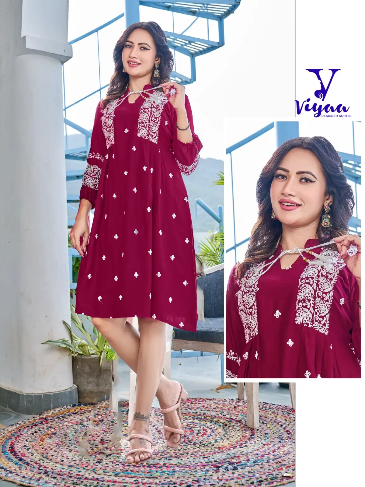 Viyaa Designer Candy Pure Heavy Rayon Wholesale Long Kurtis Catalog — Wholesale Kurtis, MPA wholesale from Surat - Gallery Image 2