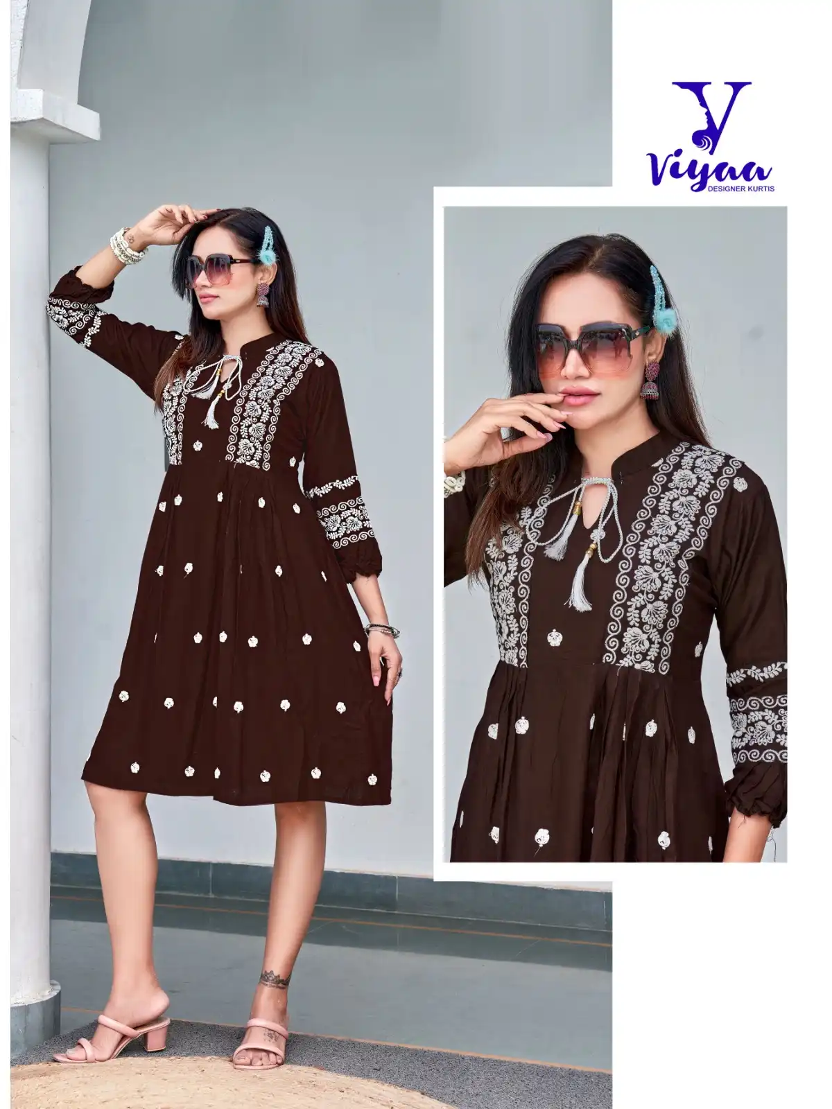 Viyaa Designer Candy Pure Heavy Rayon Wholesale Long Kurtis Catalog — Wholesale Kurtis, MPA wholesale from Surat - Gallery Image 3