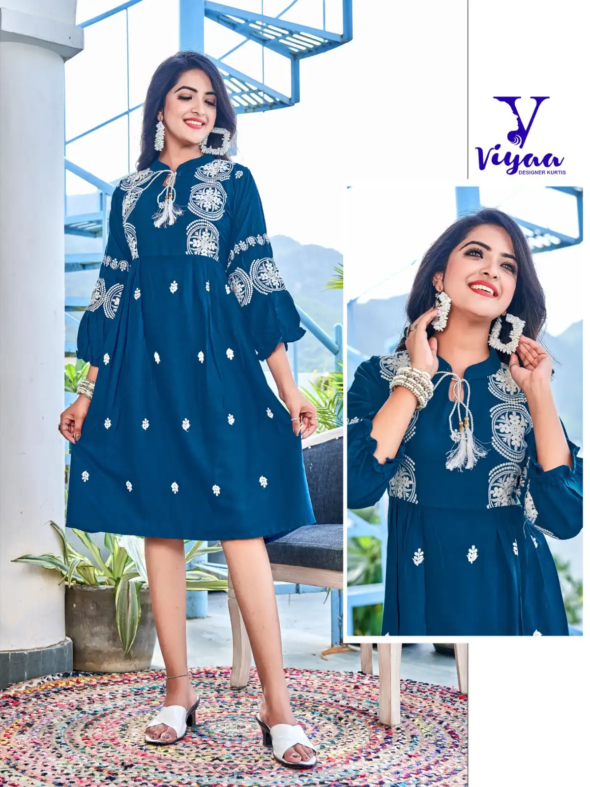 Viyaa Designer Candy Pure Heavy Rayon Wholesale Long Kurtis Catalog — Wholesale Kurtis, MPA wholesale from Surat - Gallery Image 5