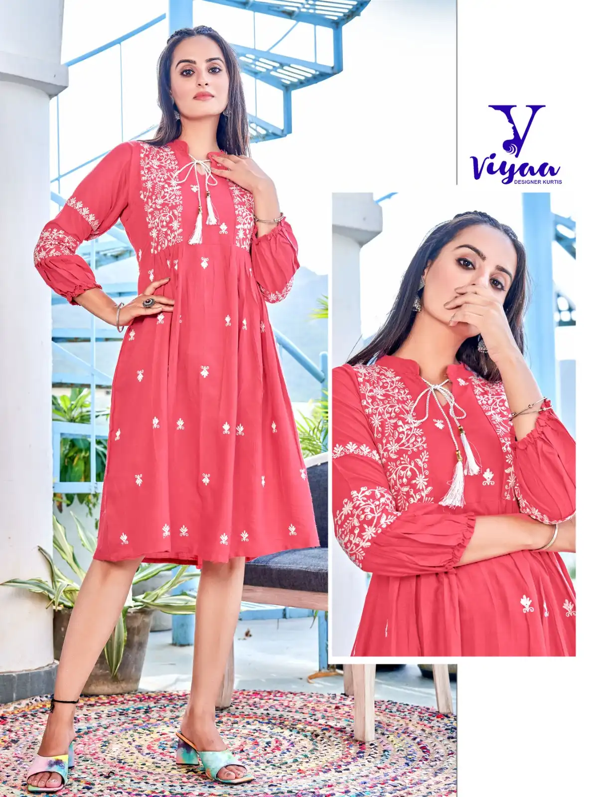 Viyaa Designer Candy Pure Heavy Rayon Wholesale Long Kurtis Catalog — Wholesale Kurtis, MPA wholesale from Surat - Gallery Image 6