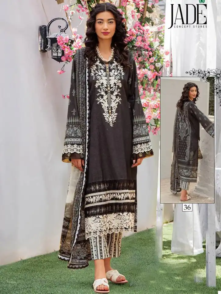 Jade Chevron Exclusive Heavy Cotton Vol 4 Pure Heavy Lawn Cotton Wholesale Pakistani Salwar Suit Catalog — Wholesale Salwar Suits, MPA wholesale from Surat — view 1
