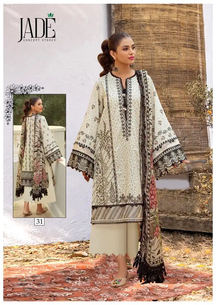 Jade Chevron Exclusive Heavy Cotton Vol 4 Pure Heavy Lawn Cotton Wholesale Pakistani Salwar Suit Catalog — Wholesale Salwar Suits, MPA wholesale from Surat - Gallery Image 3