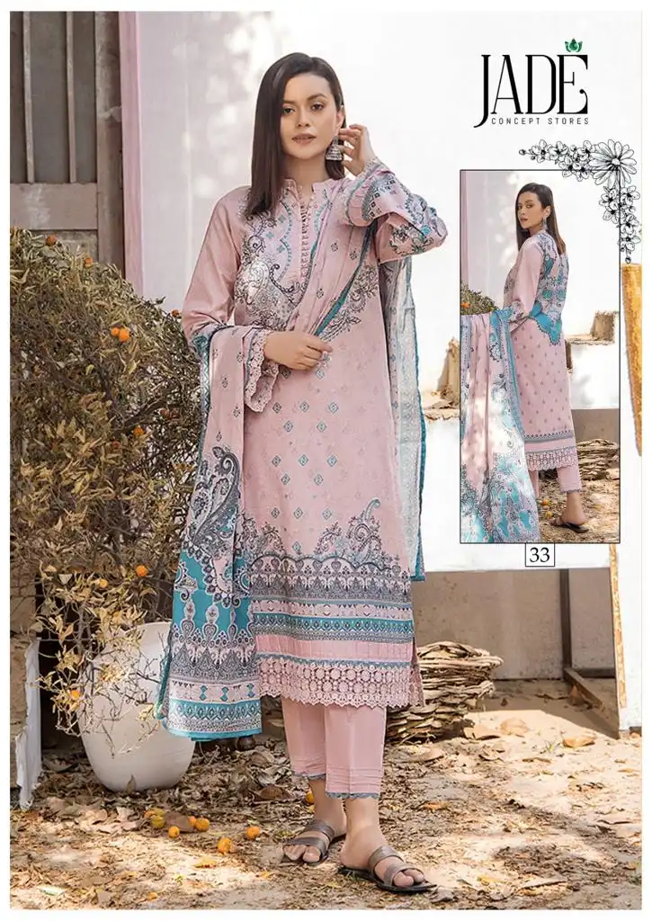 Jade Chevron Exclusive Heavy Cotton Vol 4 Pure Heavy Lawn Cotton Wholesale Pakistani Salwar Suit Catalog — Wholesale Salwar Suits, MPA wholesale from Surat - Gallery Image 4