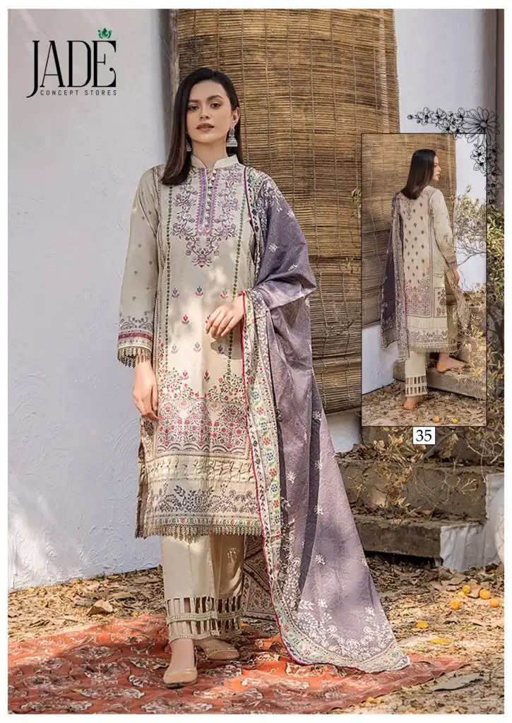 Jade Chevron Exclusive Heavy Cotton Vol 4 Pure Heavy Lawn Cotton Wholesale Pakistani Salwar Suit Catalog — Wholesale Salwar Suits, MPA wholesale from Surat - Gallery Image 5