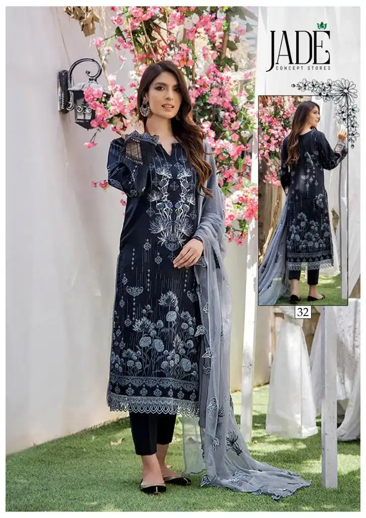 Jade Chevron Exclusive Heavy Cotton Vol 4 Pure Heavy Lawn Cotton Wholesale Pakistani Salwar Suit Catalog — Wholesale Salwar Suits, MPA wholesale from Surat - Gallery Image 6