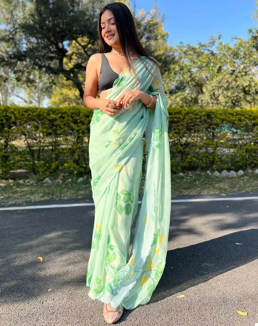 Shree Trends Chiffon Foil Chiffon Wholesale Fancy Sarees Catalog — Wholesale Sarees, MPA wholesale from Surat — view 1