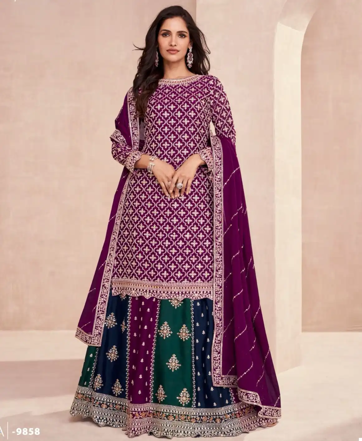 Aashirwad Colors Dark Edition Premium Chinnon Silk Wholesale Designer Readymade Salwar Suit Catalog