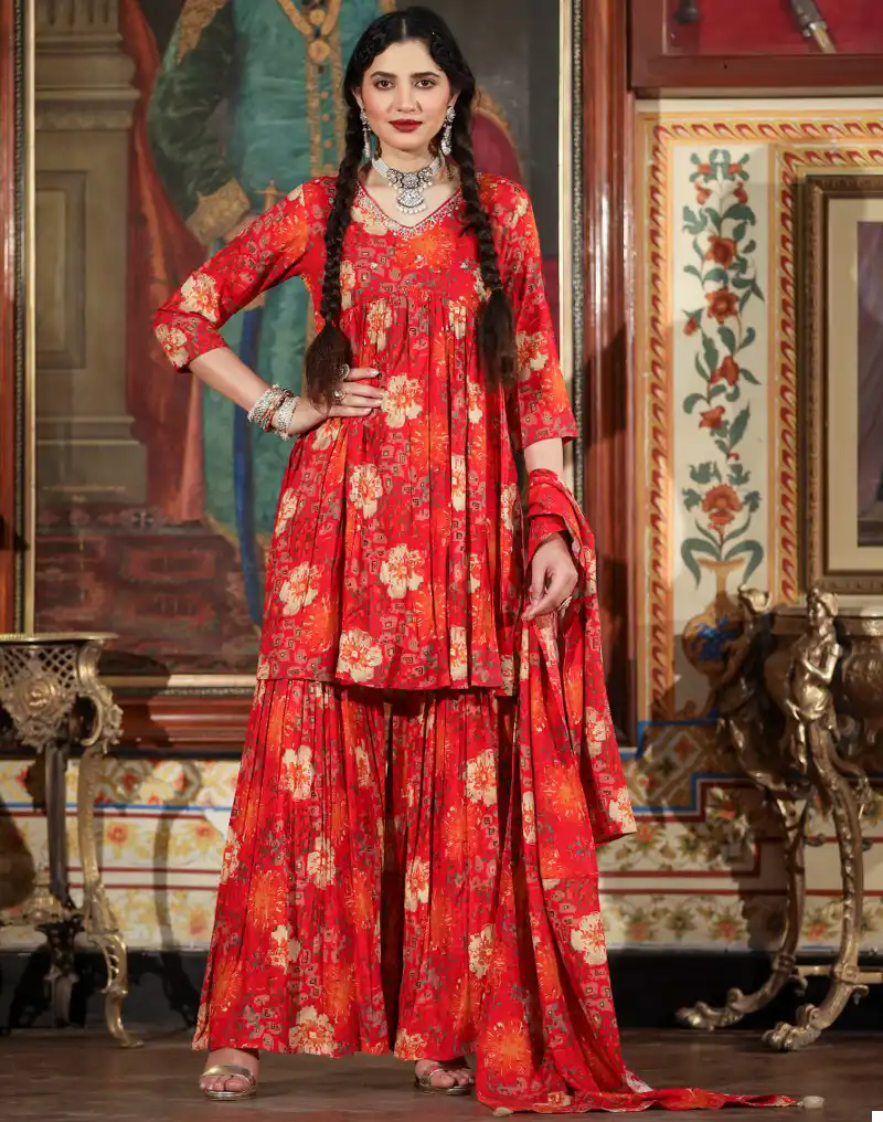 VE Story Imported Rayon Wholesale Readymade Size Set Suits Catalog