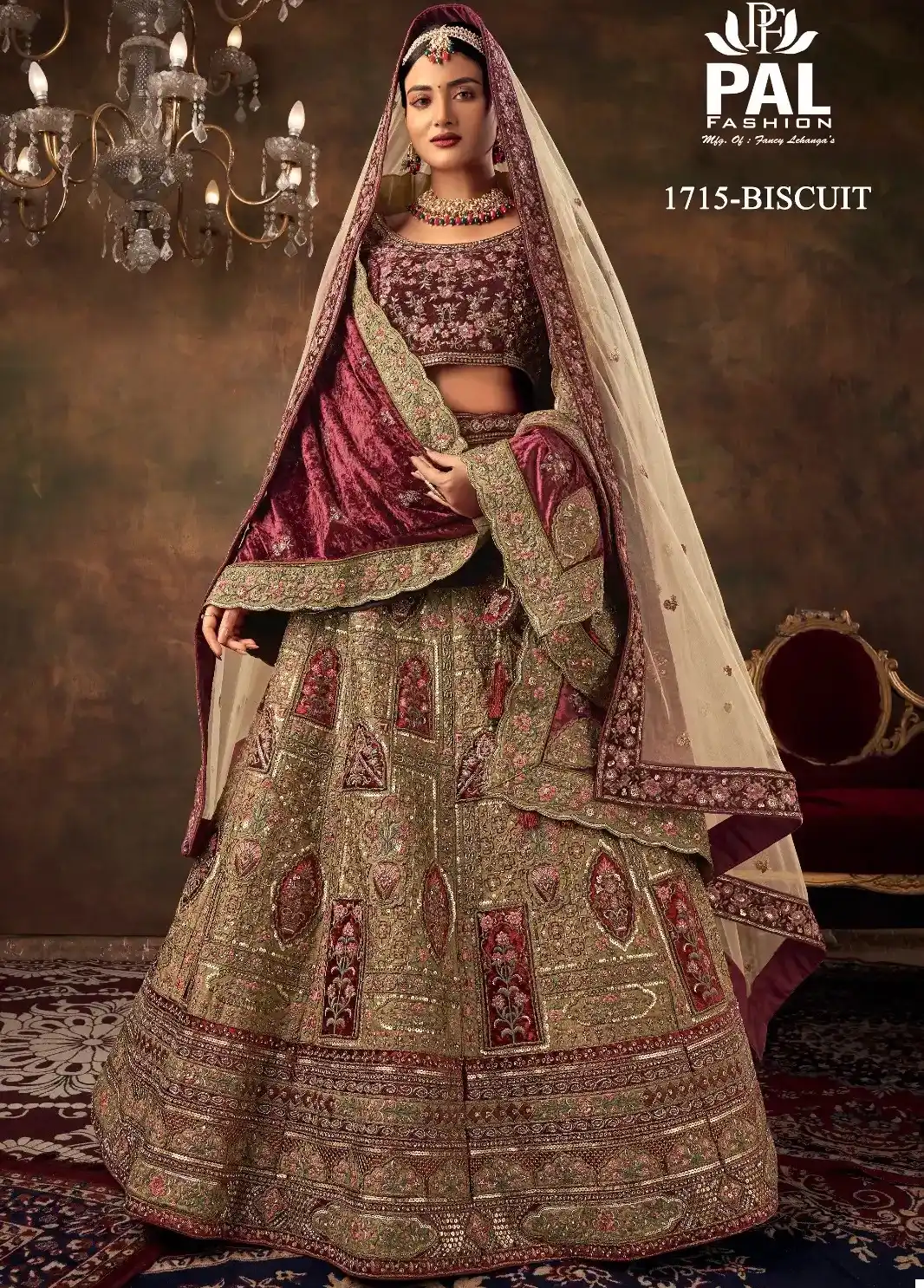 Pal Fashion 1715 Velvet Wholesale Bridal Lehenga Choli Catalog