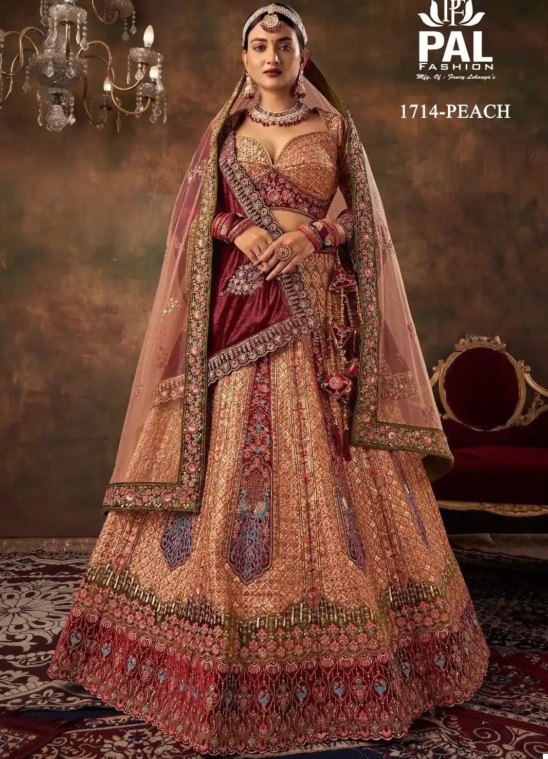 Pal Fashion 1714 Velvet Wholesale Bridal Lehenga Choli Catalog