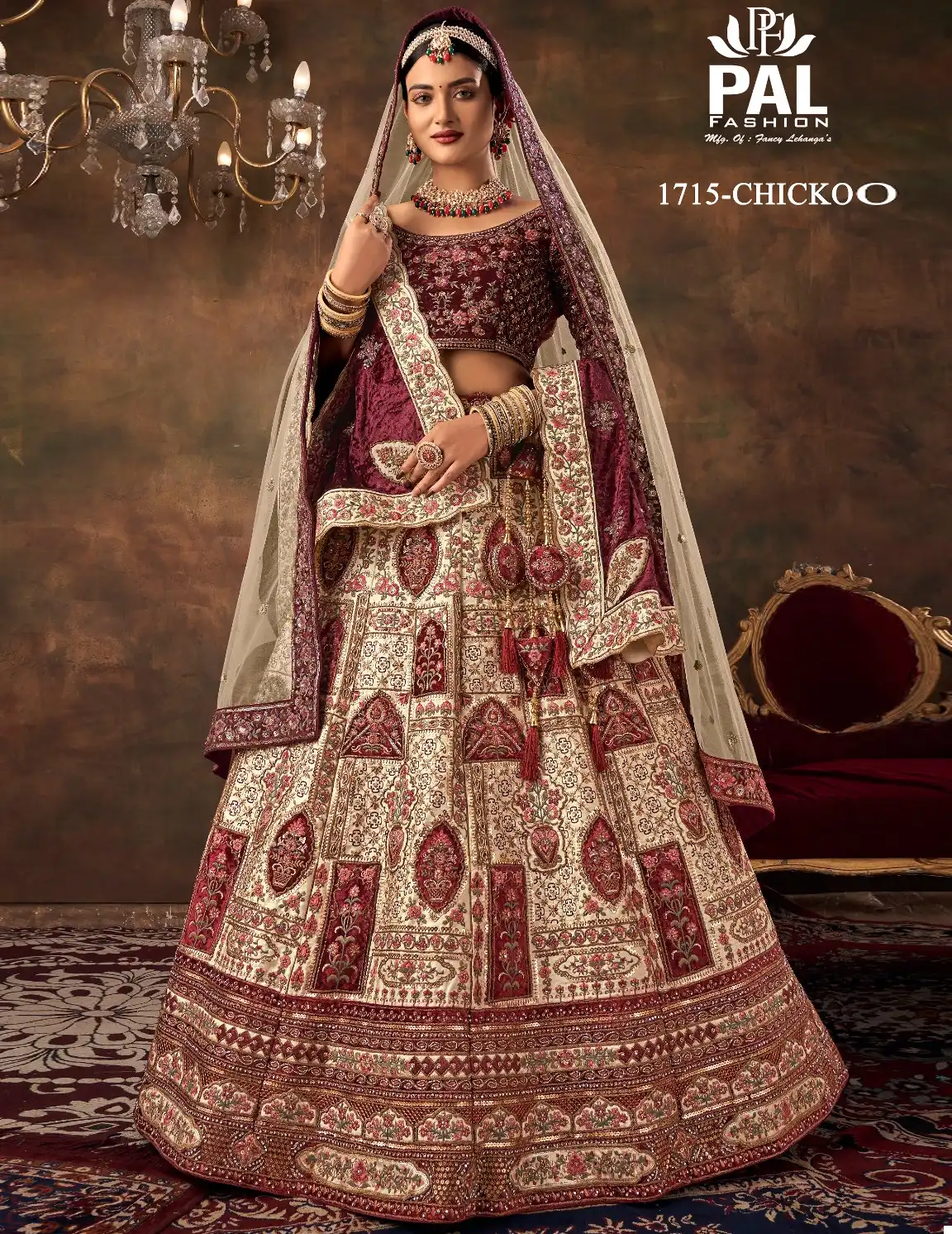 Pal Fashion 1715 Velvet Wholesale Bridal Lehenga Choli Catalog - Image 2