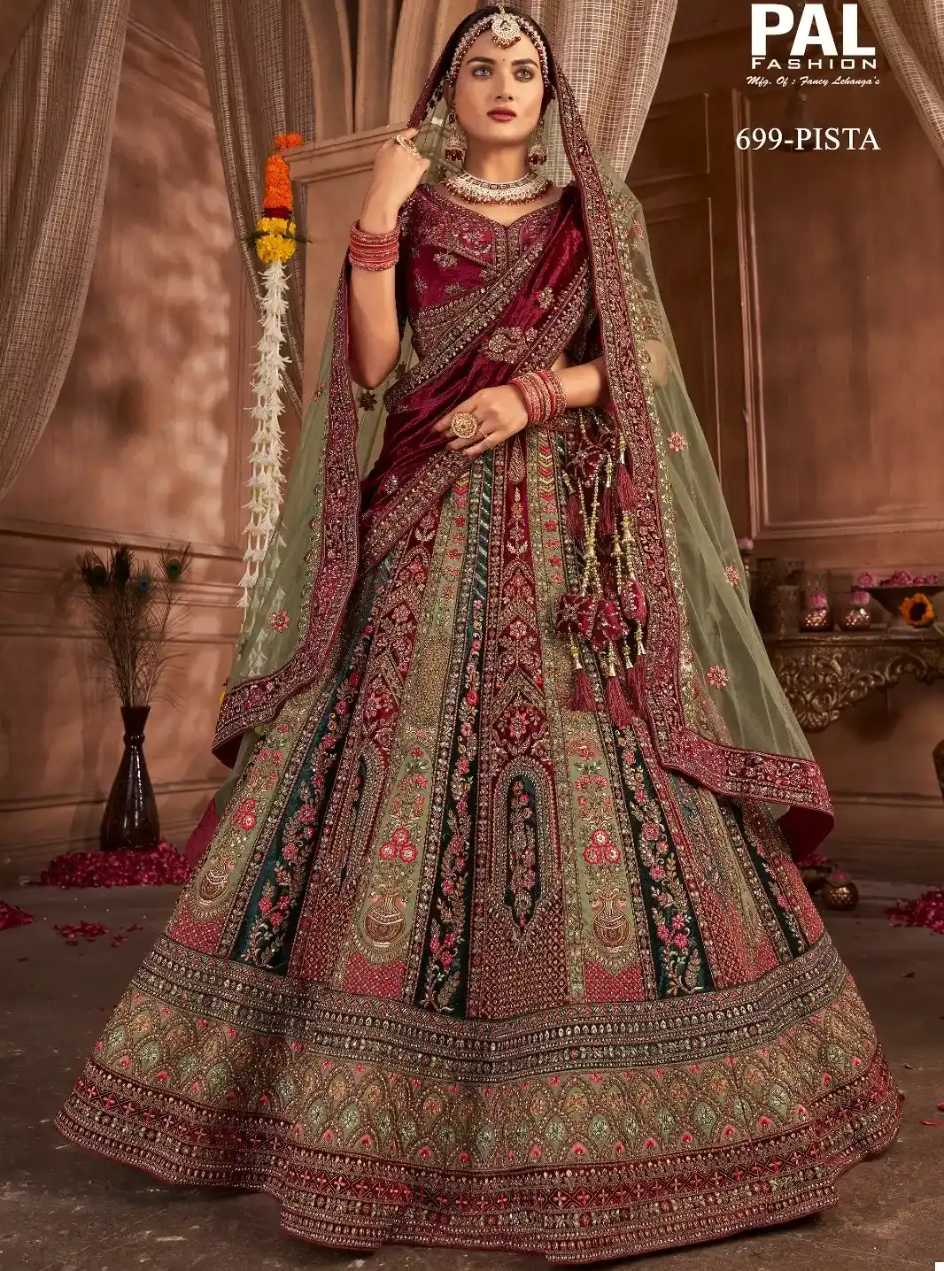 Pal Fashion 699 Velvet Wholesale Bridal Lehenga Choli