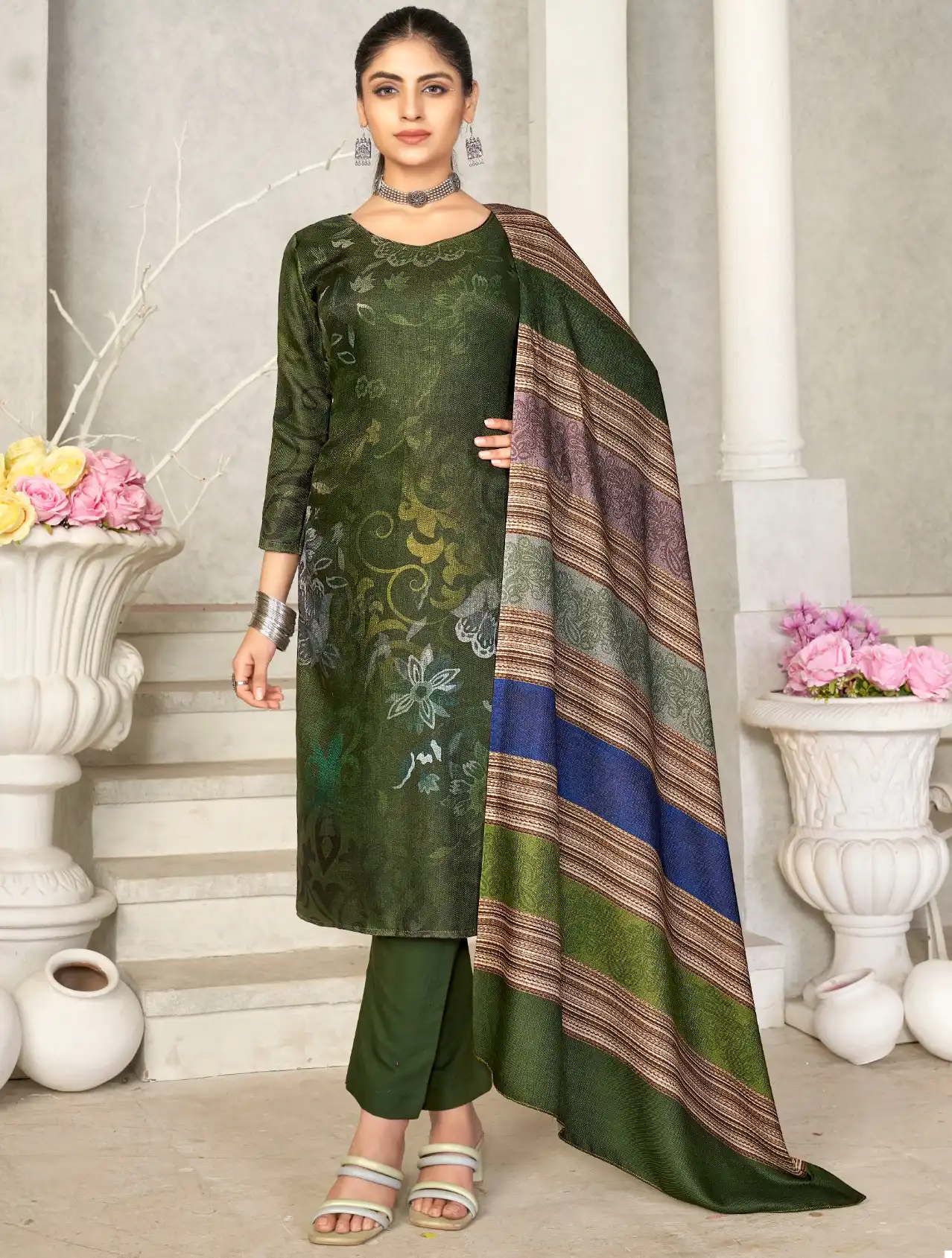 Bipson Decent Safari-2394 Pure Viscose Pashmina Wholesale Winter Wear Suits Catalog — Wholesale Salwar Suits, MPA wholesale from Surat — view 1