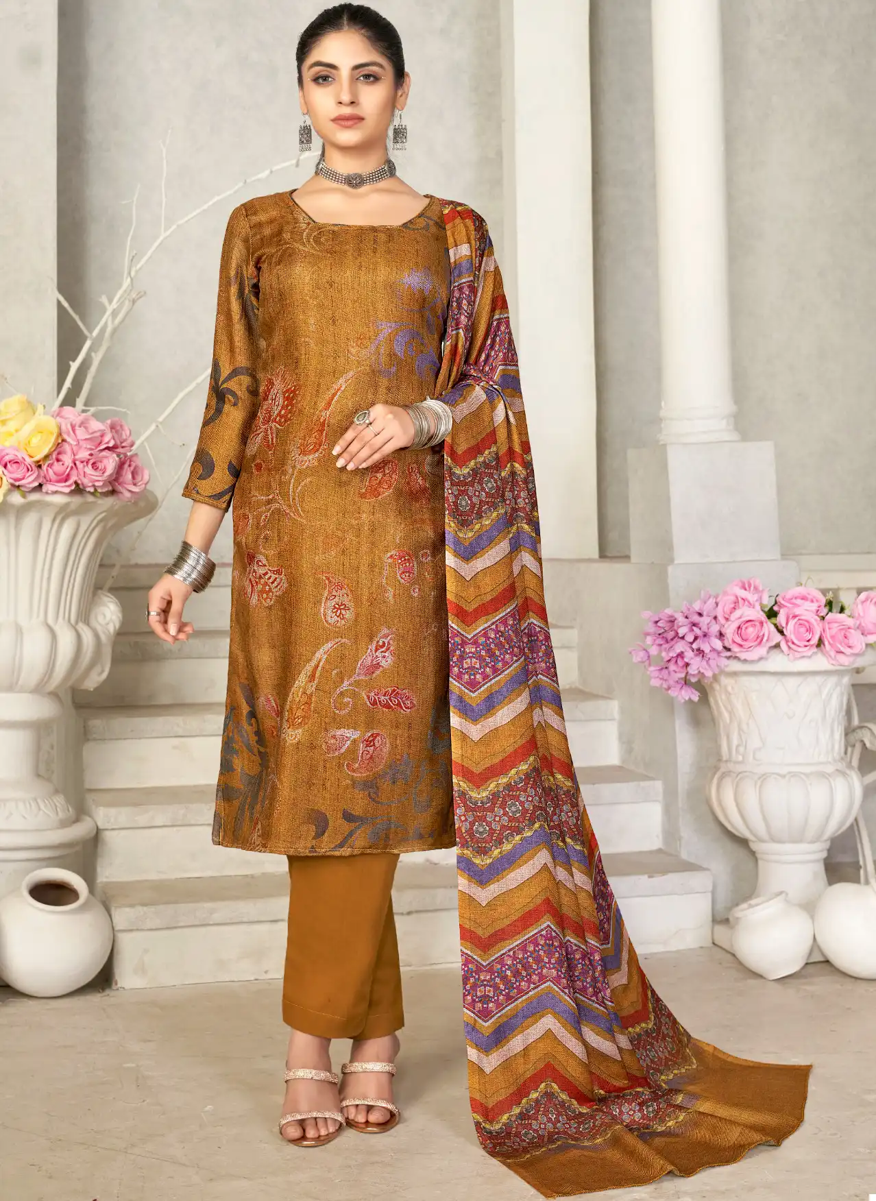 Bipson Decent Safari-2395 Pure Viscose Pashmina Wholesale Winter Wear Suits Catalog — Wholesale Salwar Suits, MPA wholesale from Surat — view 1