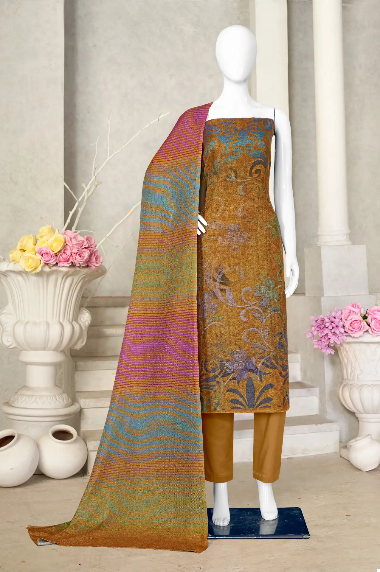 Bipson Decent Safari-2396 Pure Viscose Pashmina Wholesale Winter Wear Suits Catalog — Wholesale Salwar Suits, MPA wholesale from Surat - Gallery Image 3