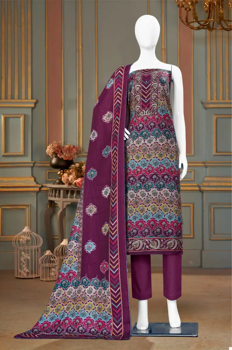 Bipson Decent Work-2379 Pure Viscose Pashmina Wholesale Winter Wear Suits Catalog — Wholesale Salwar Suits, MPA wholesale from Surat - Gallery Image 2