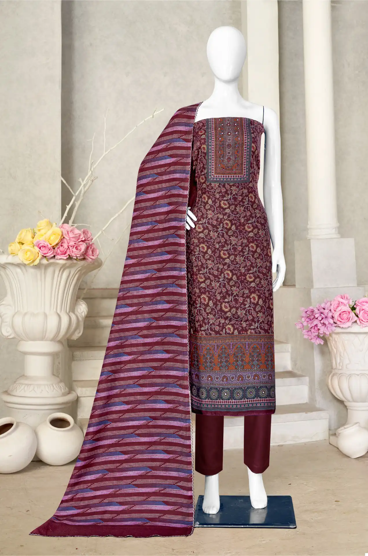 Bipson Decent Work-2385 Pure Viscose Pashmina Wholesale Winter Wear Suits Catalog — Wholesale Salwar Suits, MPA wholesale from Surat - Gallery Image 4