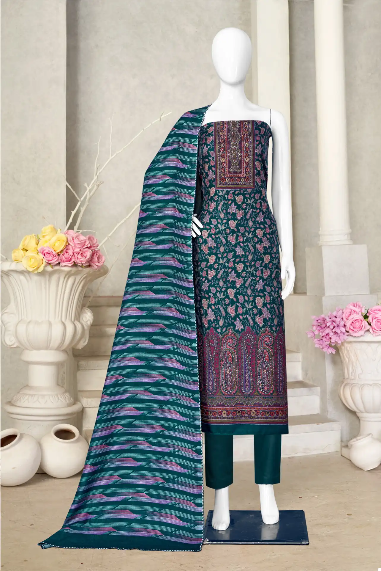 Bipson Decent Work-2385 Pure Viscose Pashmina Wholesale Winter Wear Suits Catalog — Wholesale Salwar Suits, MPA wholesale from Surat - Gallery Image 2
