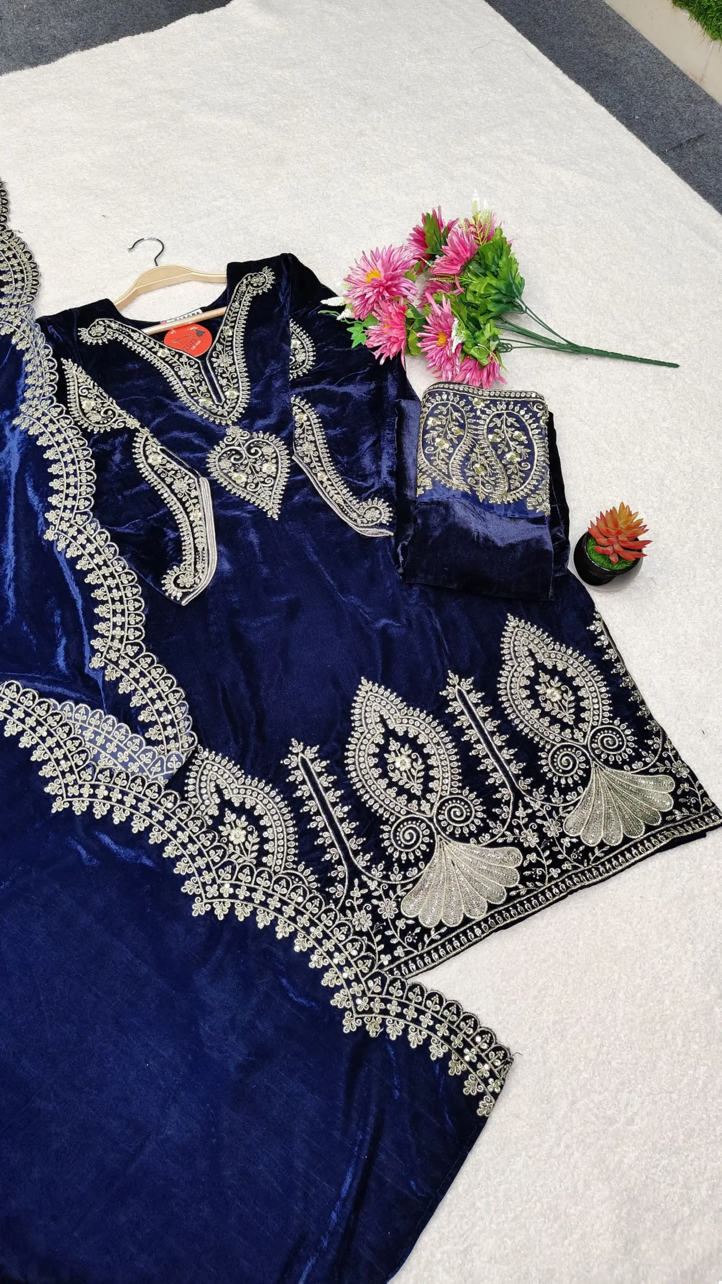 Afsana 2034 Heavy 9000 Velvet Wholesale Readymade Suits Size Set Catalog — Wholesale Salwar Suits, MPA wholesale from Surat - Gallery Image 2