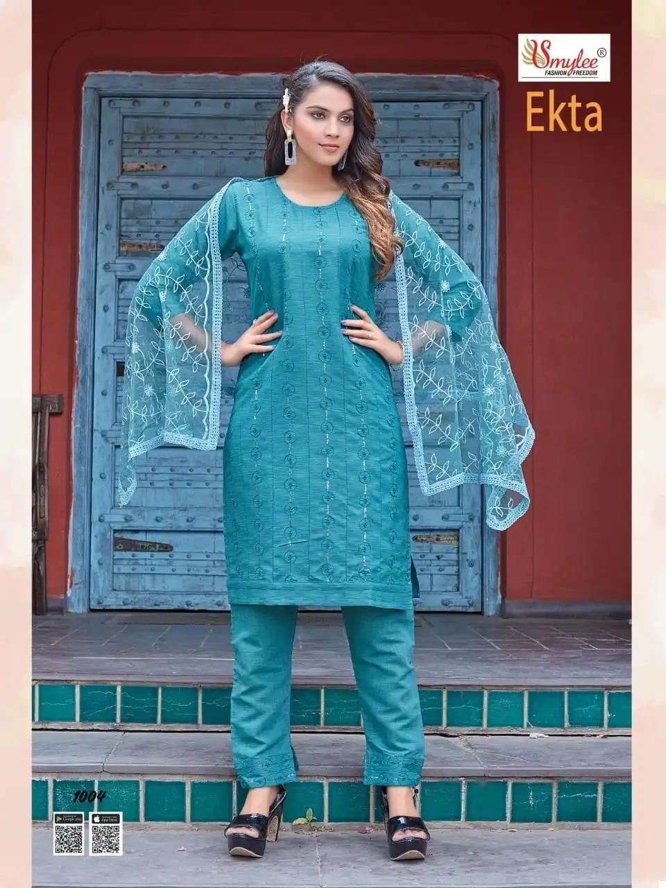 Smylee Ekta Heavy Liquied Rayon Wholesale Readymade Suits Catalog — Wholesale Salwar Suits, MPA wholesale from Surat — view 3