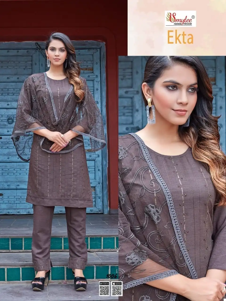 Smylee Ekta Heavy Liquied Rayon Wholesale Readymade Suits Catalog — Wholesale Salwar Suits, MPA wholesale from Surat — view 2
