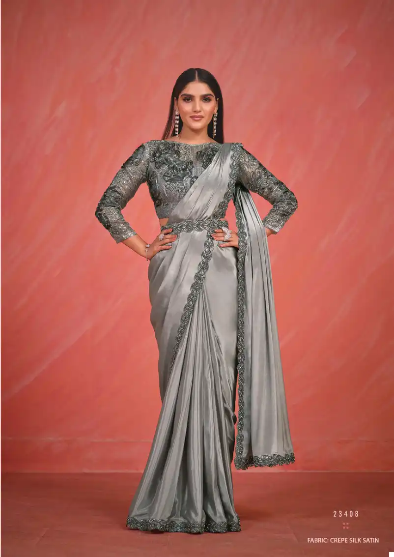 Mahotsav Elegancia Crepe Silk Wholesale Designer Saree Catalog - Image 11