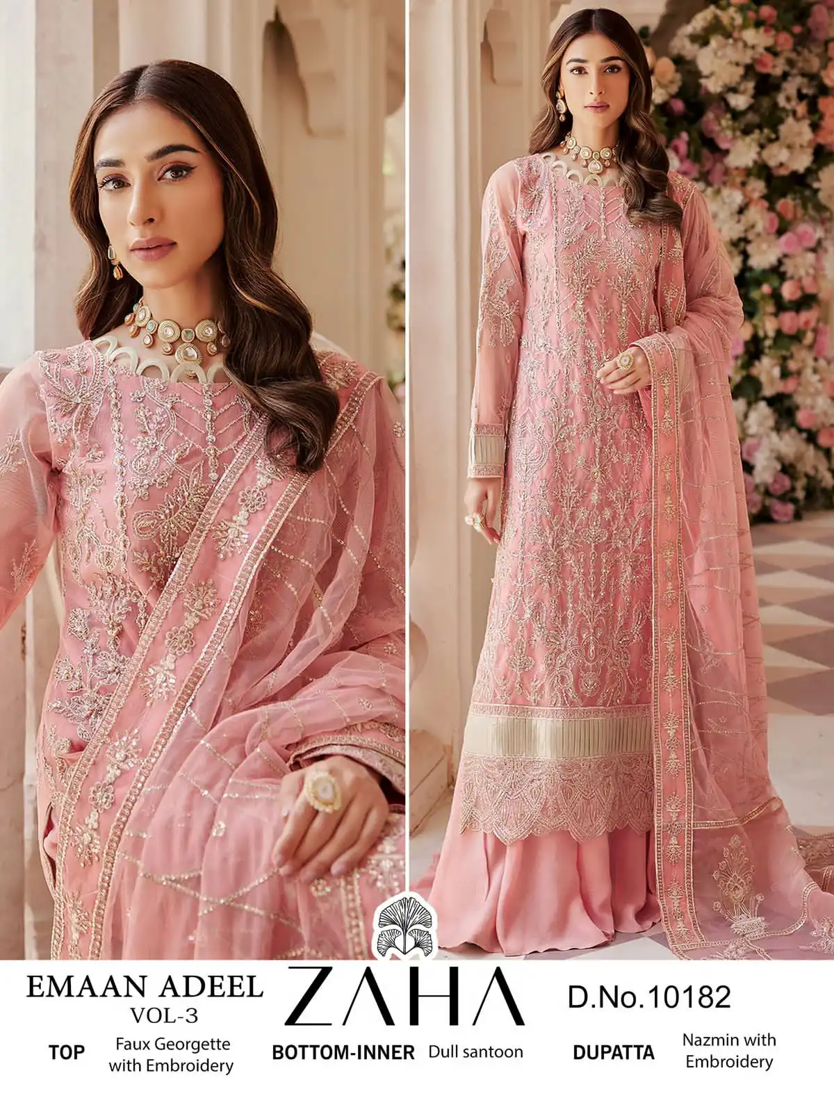 Zaha Emaan Adeel Vol 3 Georgette Wholesale Designer Pakistani Salwar Suit Catalog — Wholesale Salwar Suits, MPA wholesale from Surat - Gallery Image 2