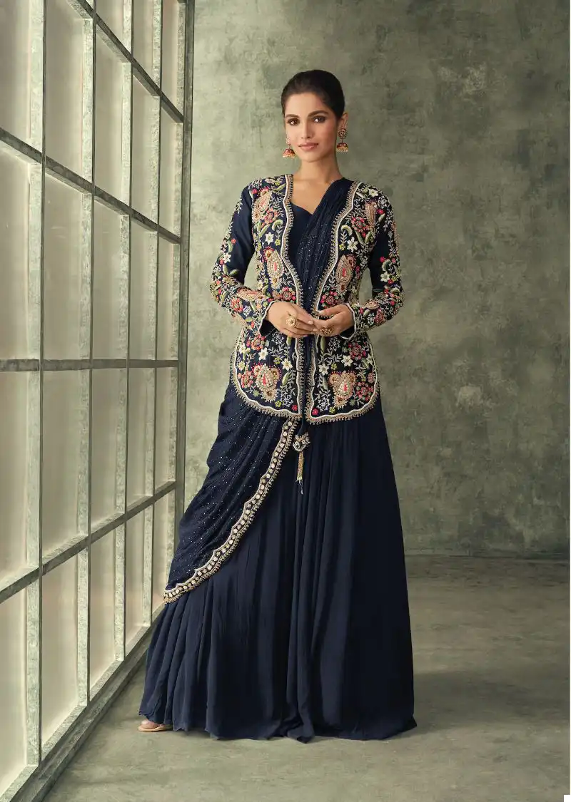 Sayuri Designer Evergreen Real Georgette Wholesale Partywear Suit Catalog - Image 4