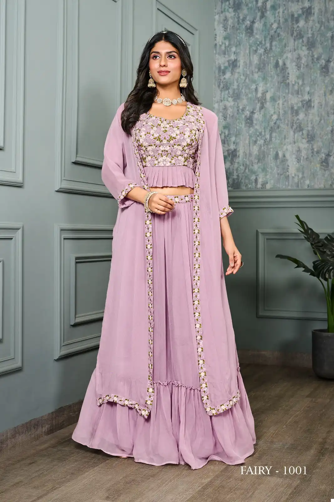 Jivora Fairy Georgette Wholesale Crop Top Lehenga Choli Catalog — Wholesale Lehenga, MPA wholesale from Surat — view 7