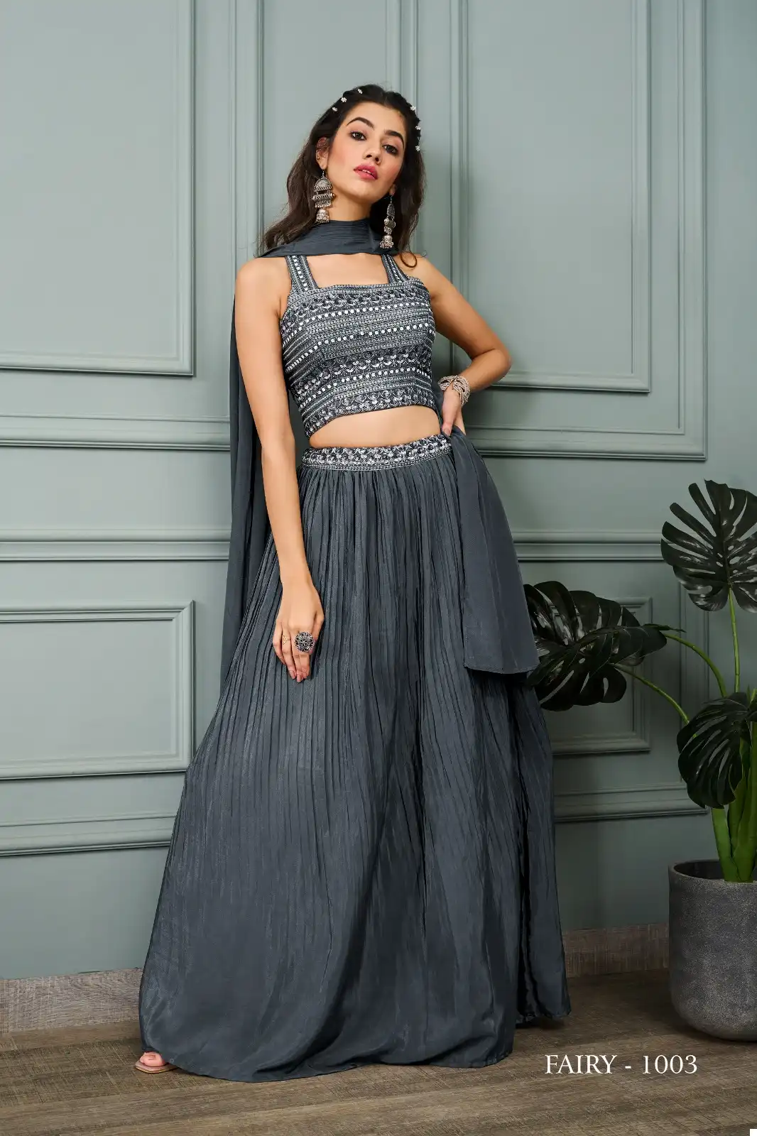 Jivora Fairy Georgette Wholesale Crop Top Lehenga Choli Catalog — Wholesale Lehenga, MPA wholesale from Surat — view 8