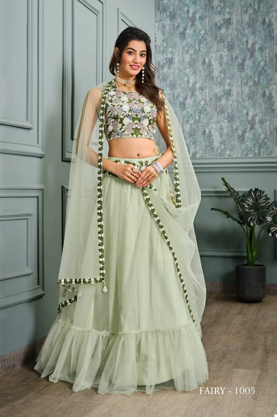 Jivora Fairy Georgette Wholesale Crop Top Lehenga Choli Catalog — Wholesale Lehenga, MPA wholesale from Surat — view 10