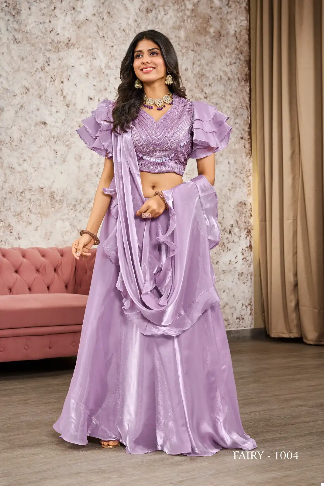 Jivora Fairy Georgette Wholesale Crop Top Lehenga Choli Catalog — Wholesale Lehenga, MPA wholesale from Surat — view 3