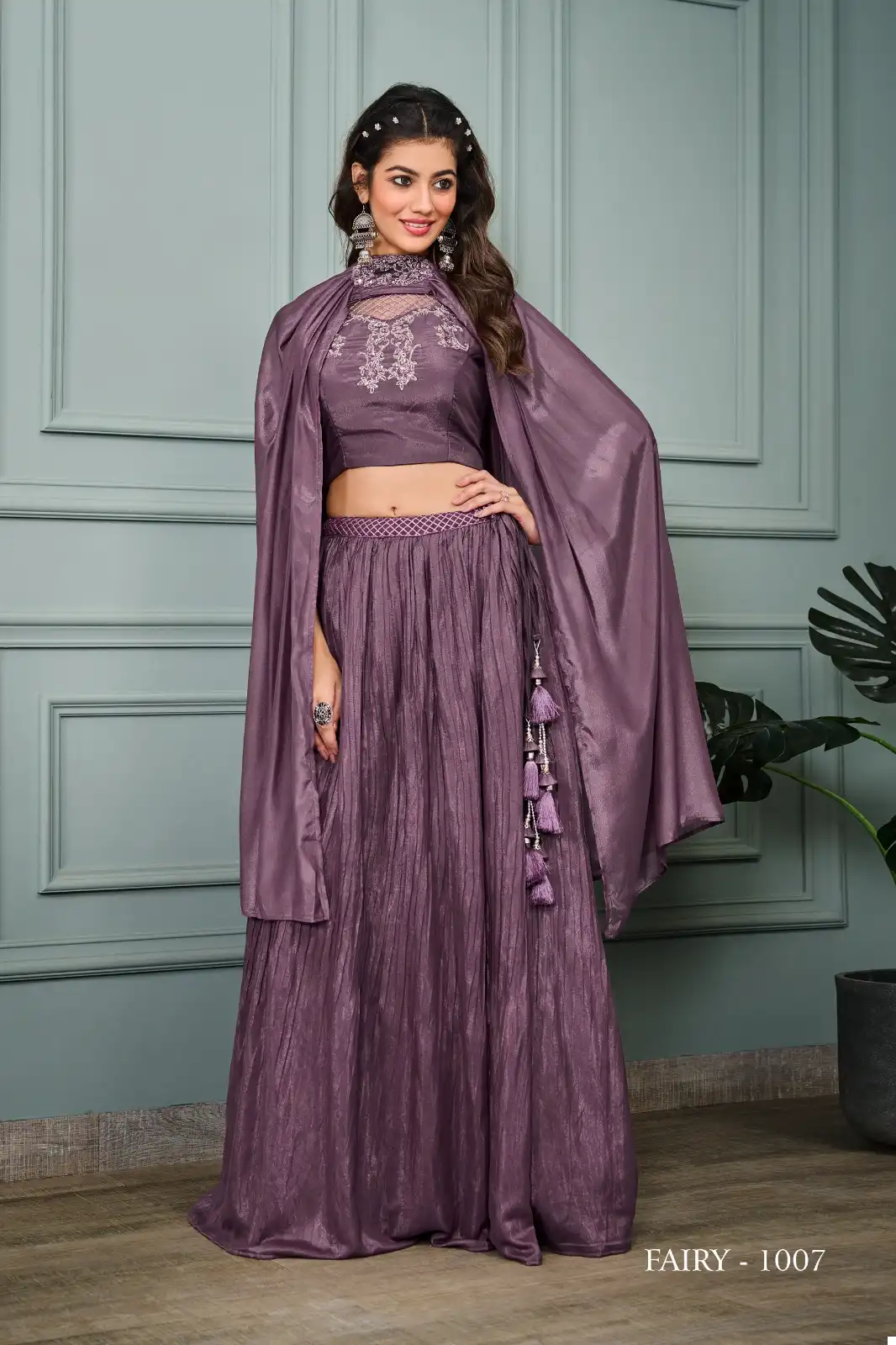 Jivora Fairy Georgette Wholesale Crop Top Lehenga Choli Catalog — Wholesale Lehenga, MPA wholesale from Surat — view 4