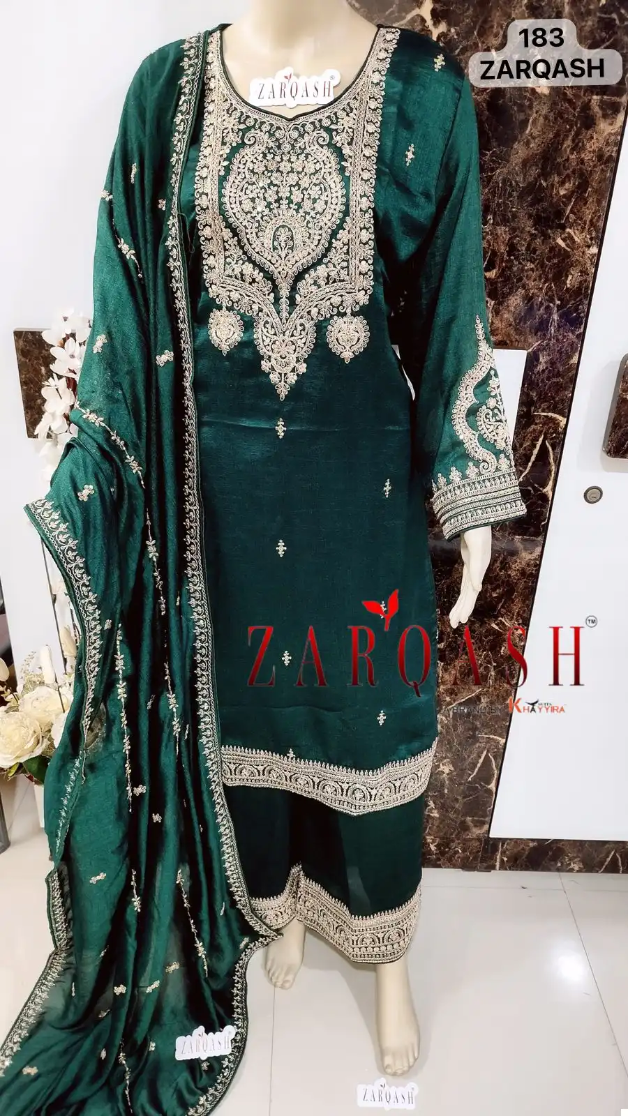 Zarqash Five Star Vichitra Silk Wholesale Readymade Pakistani Suit Catalog - Image 13