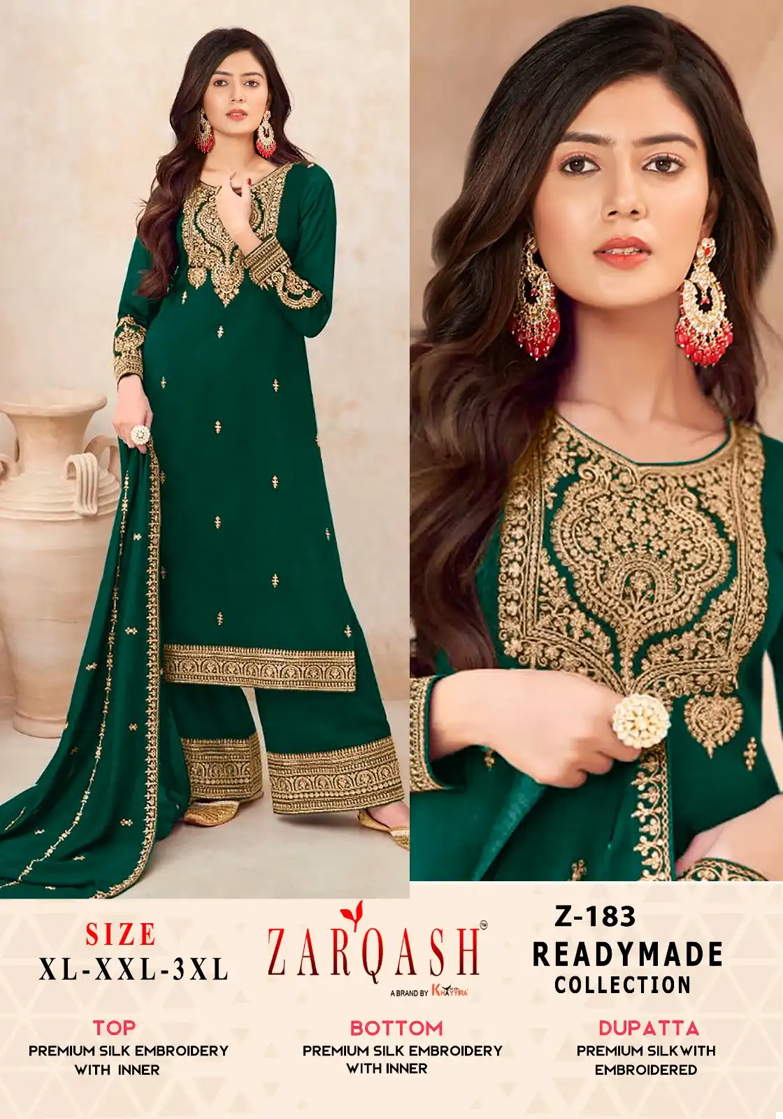 Zarqash Five Star Vichitra Silk Wholesale Readymade Pakistani Suit Catalog - Image 3