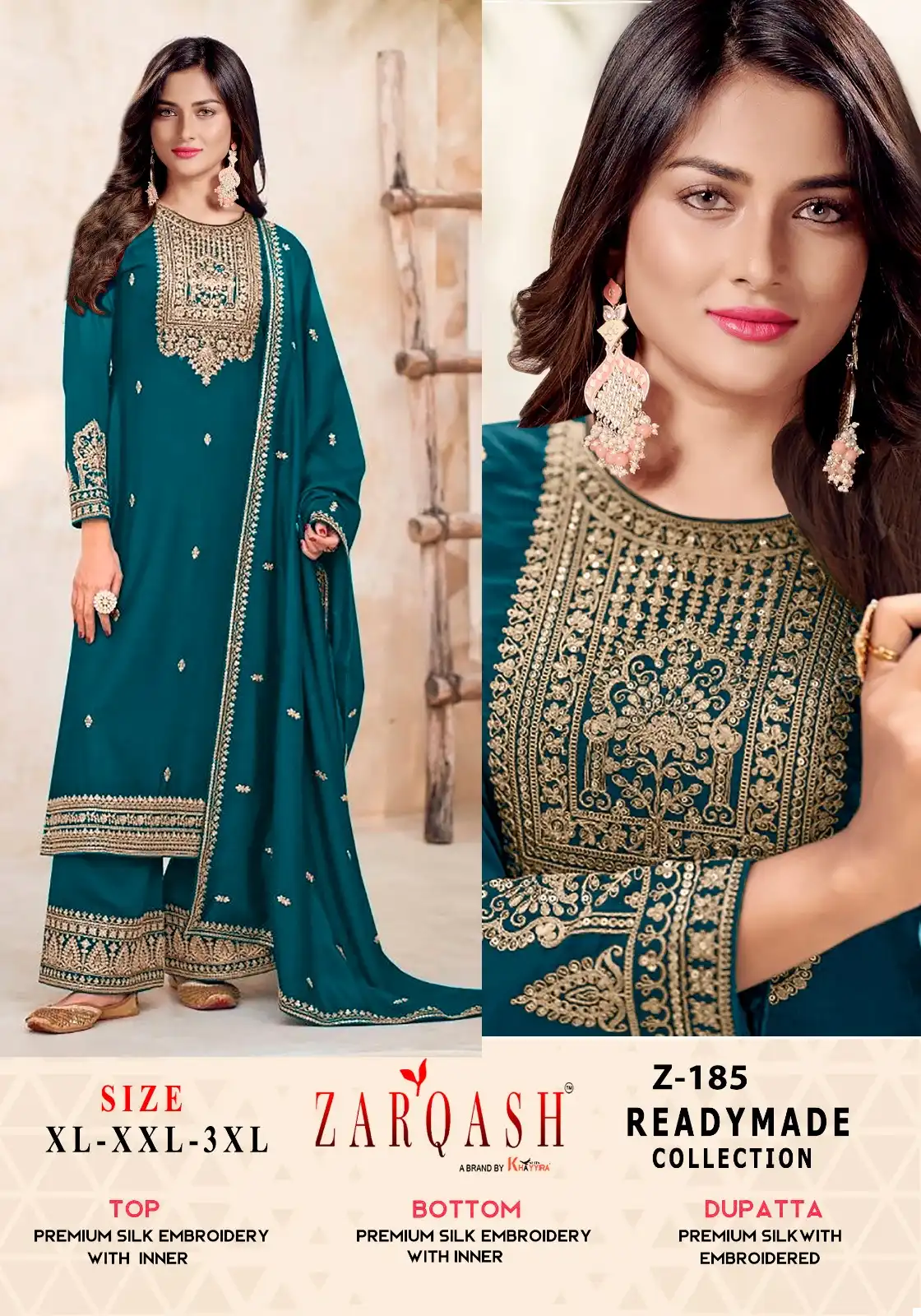 Zarqash Five Star Vichitra Silk Wholesale Readymade Pakistani Suit Catalog - Image 5