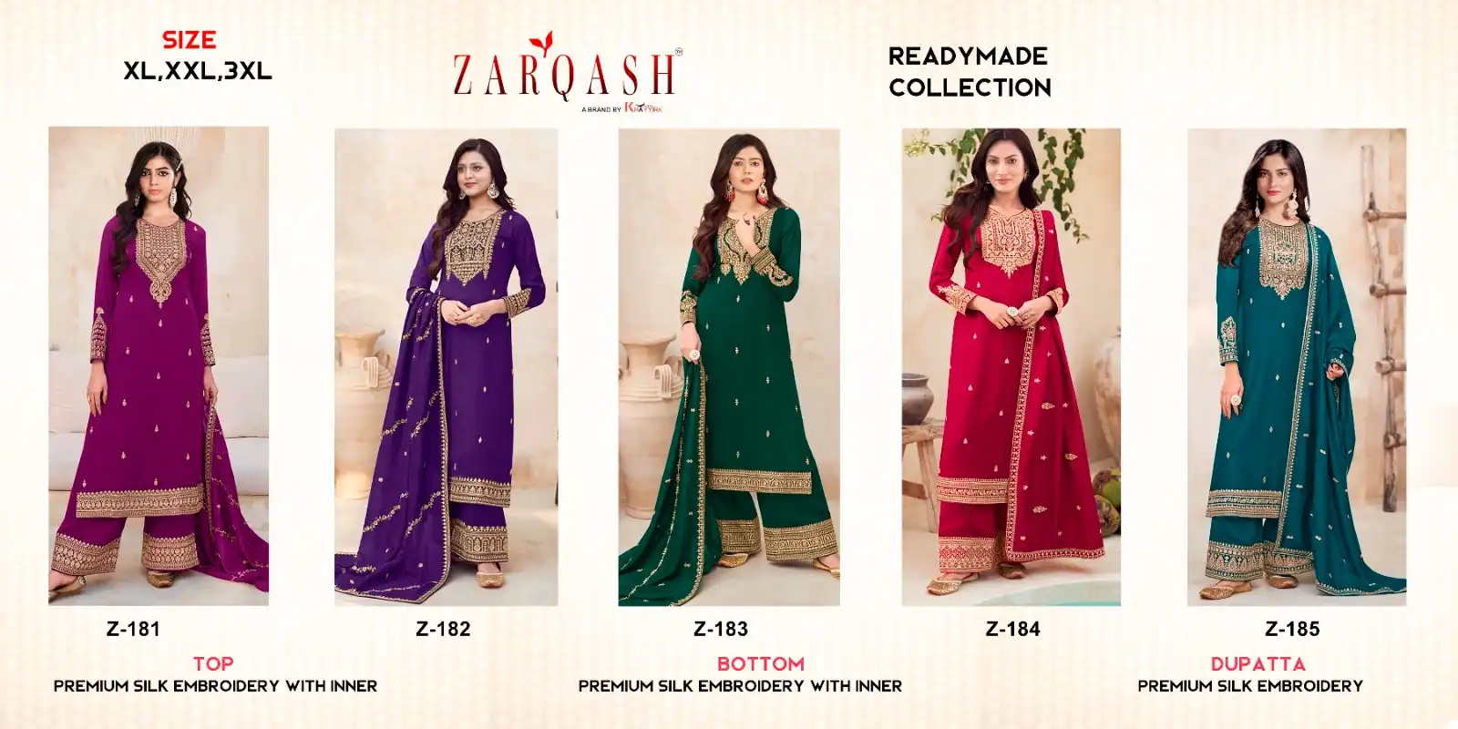 Zarqash Five Star Vichitra Silk Wholesale Readymade Pakistani Suit Catalog - Image 21